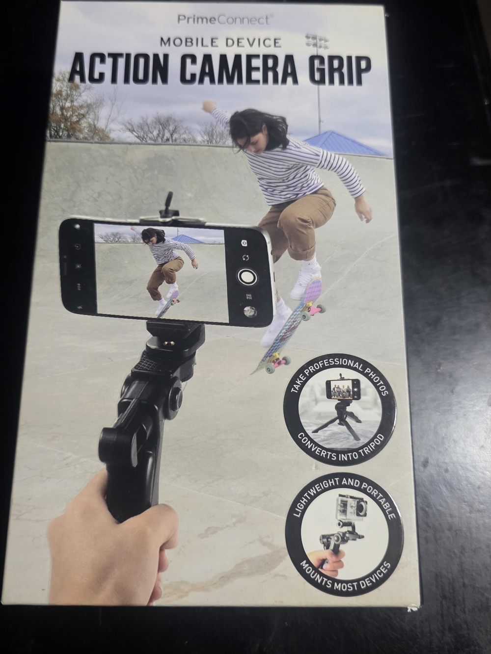 Black Mobile Device Action Camera Grip